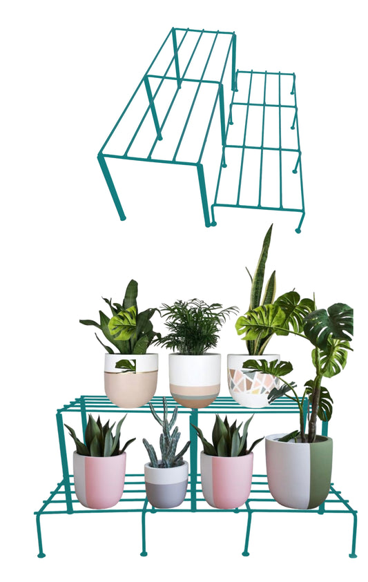 bloomax® Two Step Teal Green Stand, 80 Kg Weight Carrying Capacity, 24-inches, Outdoor Indoor Use Gamla Stand, (Pack Available 1,2,3,4))