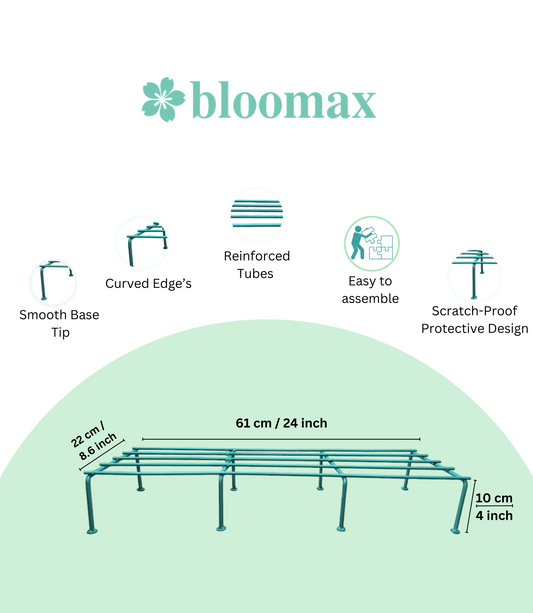 bloomax® Rectangle Teal Green Stand,80 Kg Weight Carrying Capacity, 24 inches, (Teal Green Rectangle)