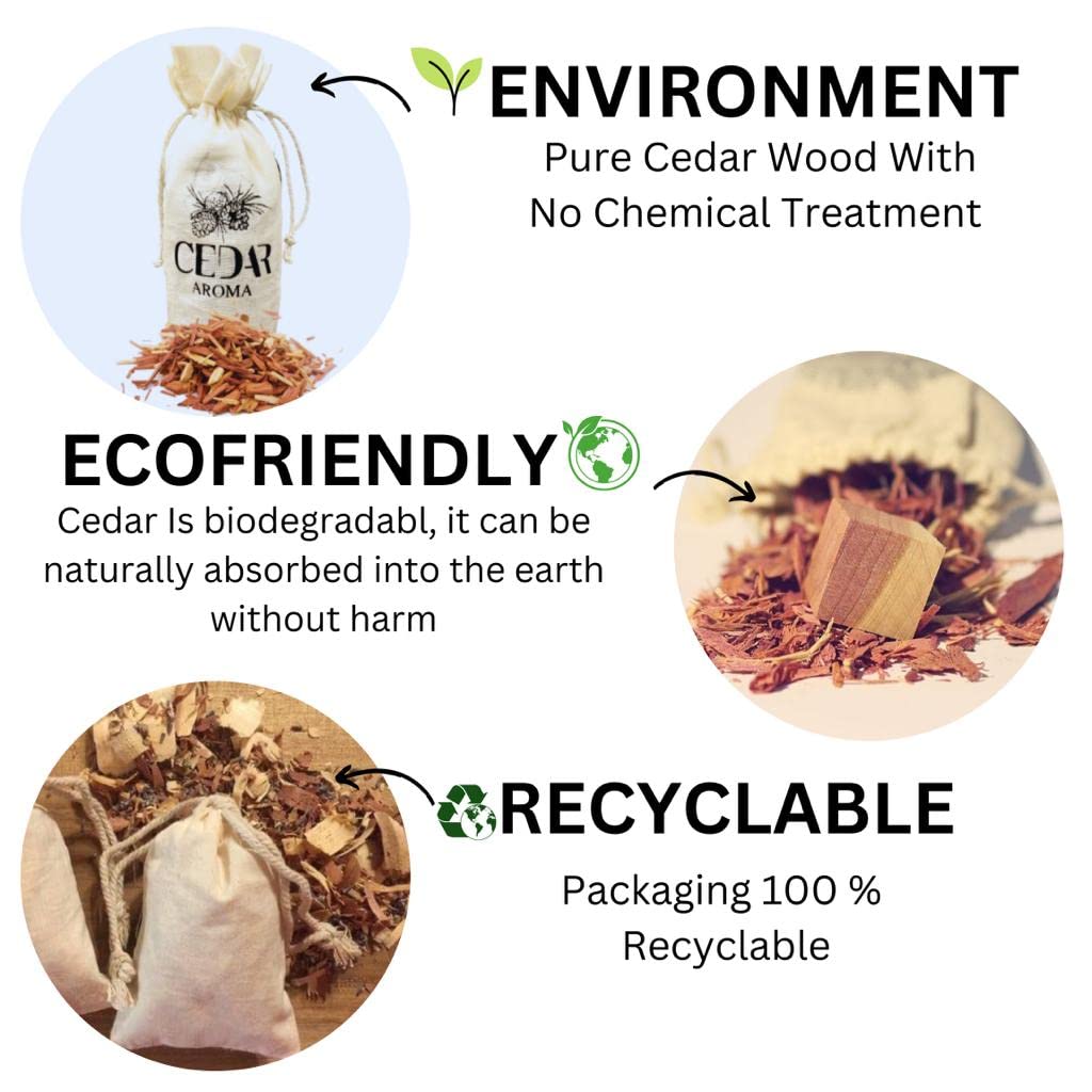 BLOOMAX® 2-Bag Original Himalyan Cedar Sachet Bags, Aromatic Cedar Natural Deodorizer, Fresh Western, 100% Pure Cedar Wood Sachet, Nature's Own Moth Repellant & Odour Free Cedar Wood, Cedar Aroma for Closet Moth Protection, Clothes Shoes Storage