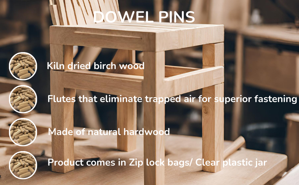 Wooden Dowel Pin All in One Pack (All Size In One Pack 6mm-20/40mm, 8mm-30/40mm, 10mm-40/50mm) 600 pieces of different sizes