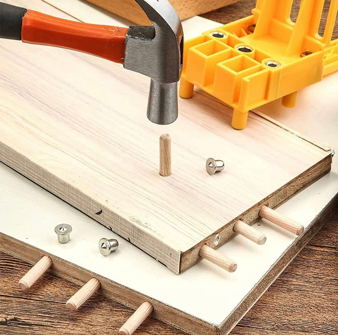 Bloomax Wooden Dowel Pin 08mm X 40mm Modular Furniture Connector, Grooved Fluted Dowel pin made of hardwood Beveled And Chamfered Design ( Pack Of 5,000 Pcs)