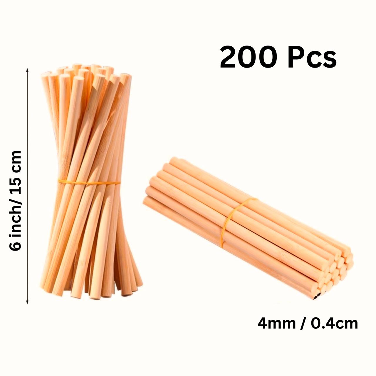 Bloomax “4mm” Wooden Dowels | Rod | Sticks For Art, Crafts, School & College Projects, Handcrafts Natural Hardwood Dowels