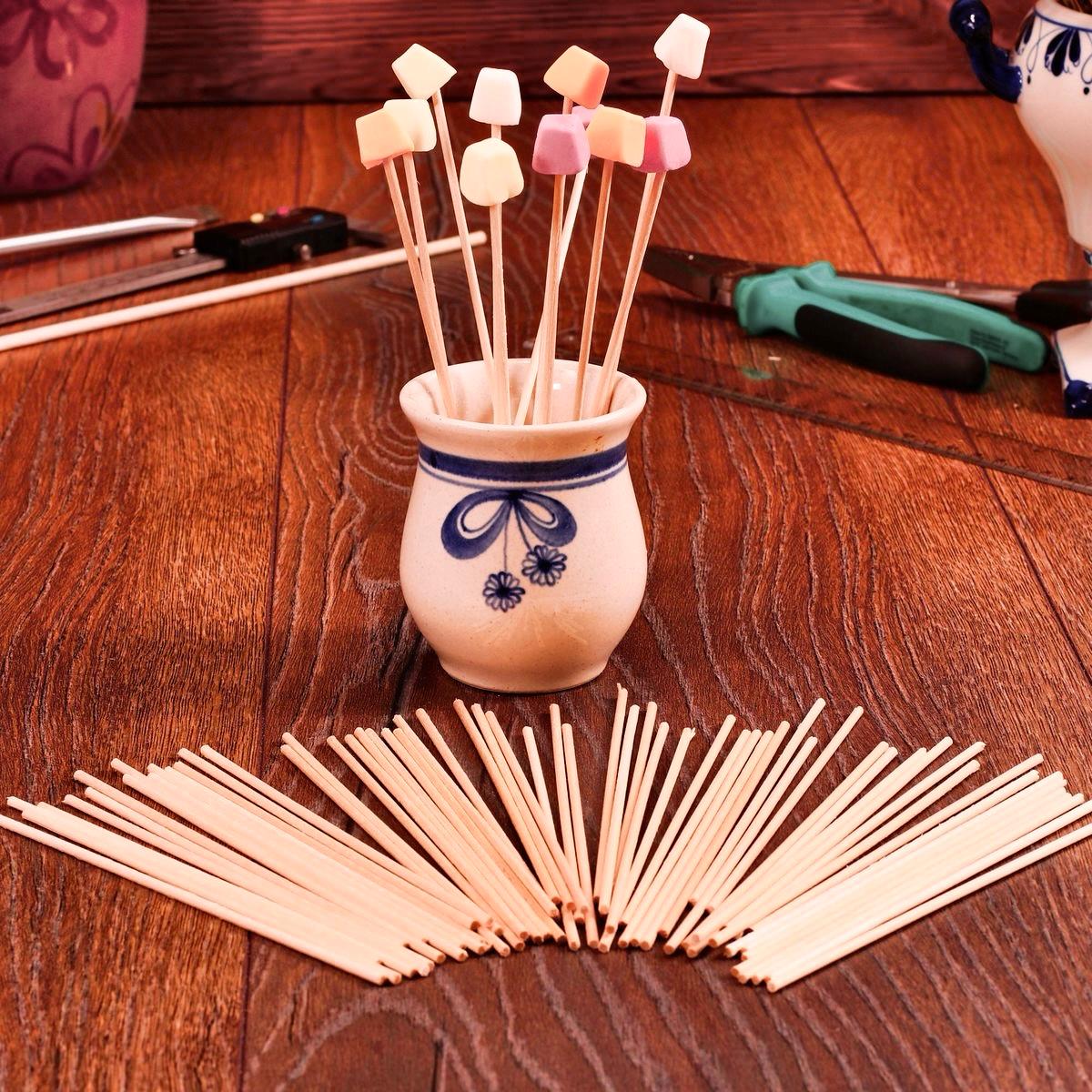 Bloomax “6mm” Wooden Dowels | Rod | Sticks For Art, Crafts, School & College Projects, Handcrafts Natural Hardwood Dowels