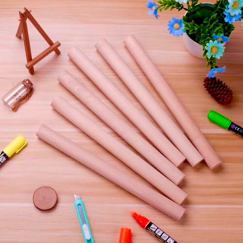 Bloomax “6mm” Wooden Dowels | Rod | Sticks For Art, Crafts, School & College Projects, Handcrafts Natural Hardwood Dowels