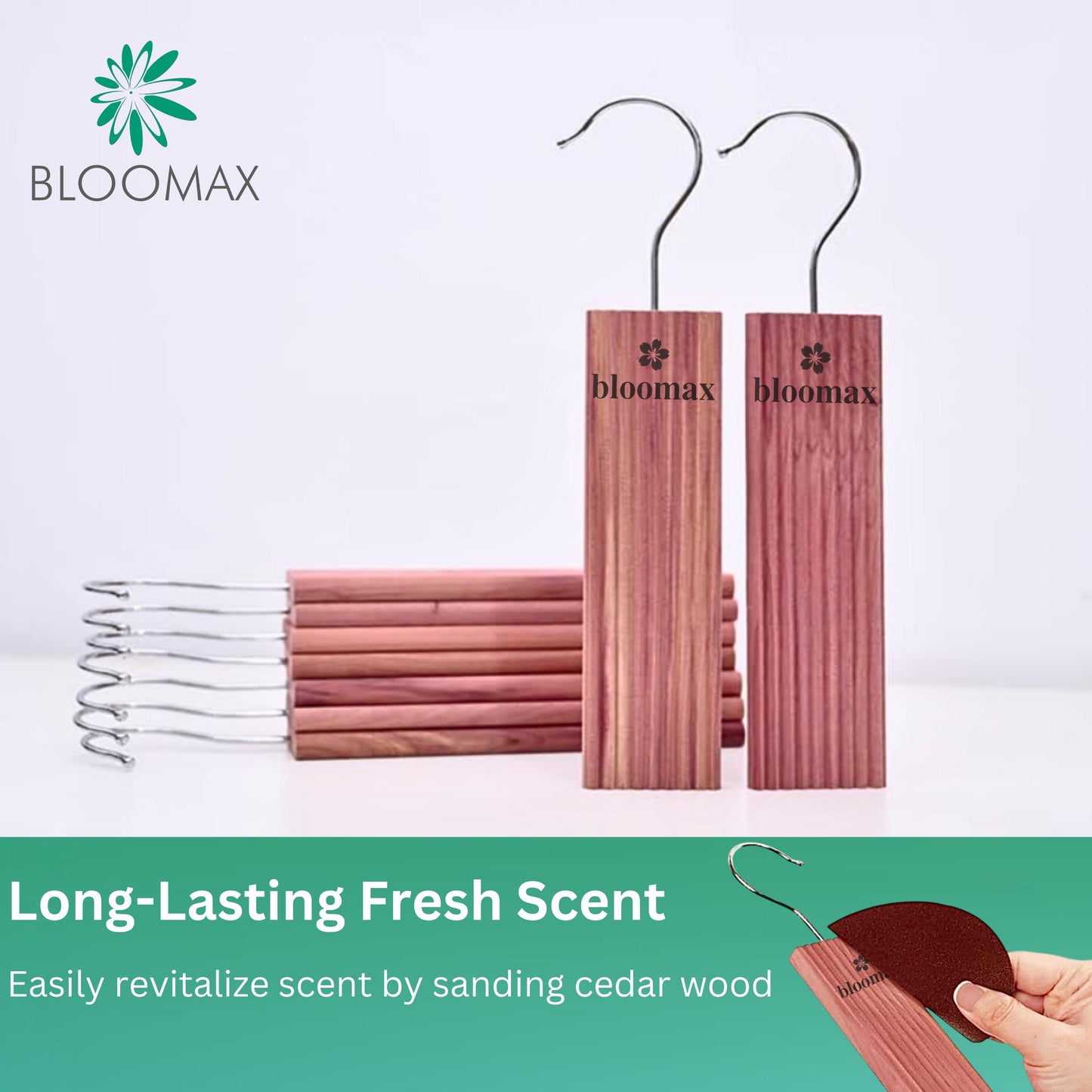 BLOOMAX® Original Natural Cedar Wood Blocks Moth Repellent I Aromatic Cedar Blocks (40 Pcs)