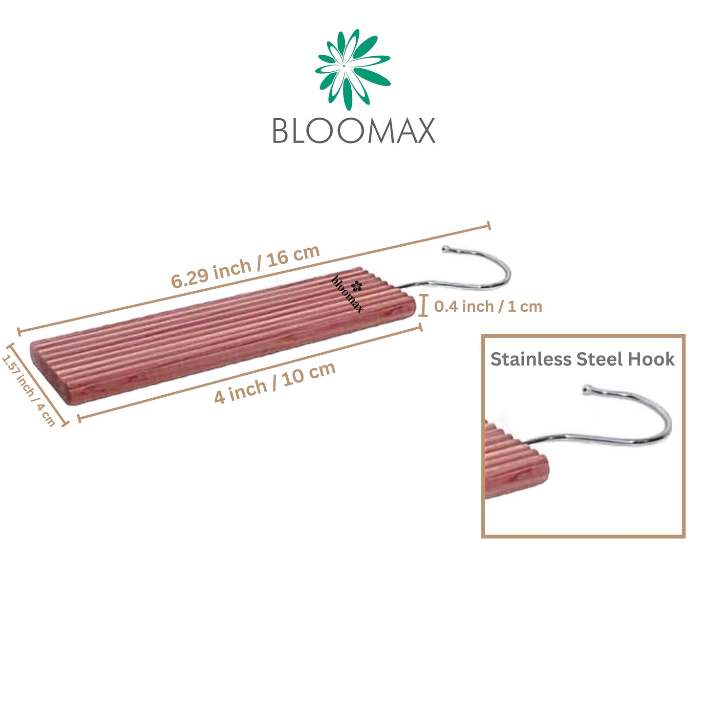 BLOOMAX® Original Natural Cedar Wood Blocks Moth Repellent I Aromatic Cedar Blocks (40 Pcs)