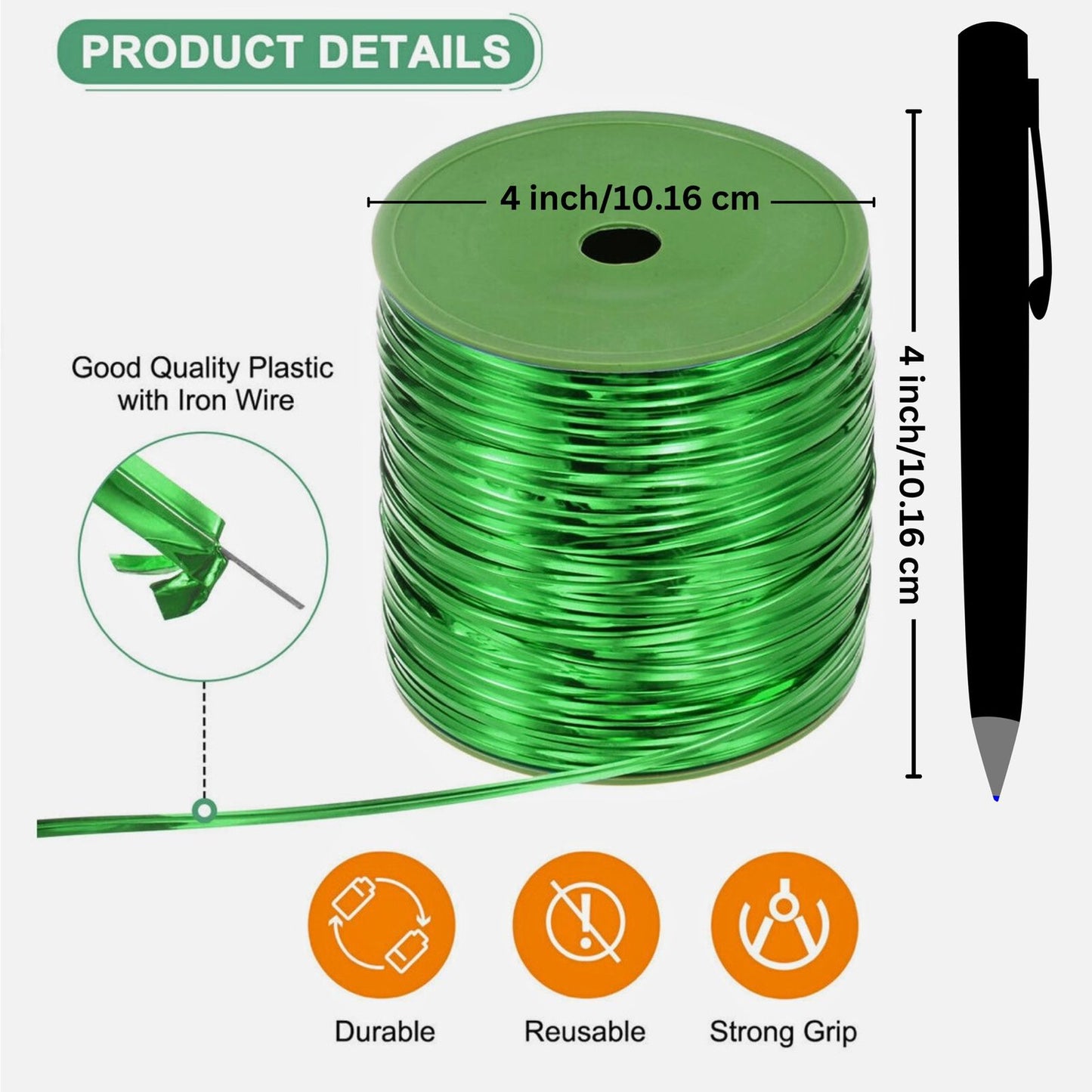 350 Meter Metal Wire Twist Tie, Multi Function Garden Plastic Twist Tie, PE Twist Flexible Plant Ties, Garden Plant Twist Tie Garden Plant Support, Cable Ties, Large Twist Tie Roll