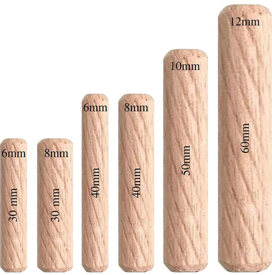BLOOMAX® Dowel Pins. Furniture Connector Fastener Accessories. Grooved Fluted Dowel. Made of Hardwood