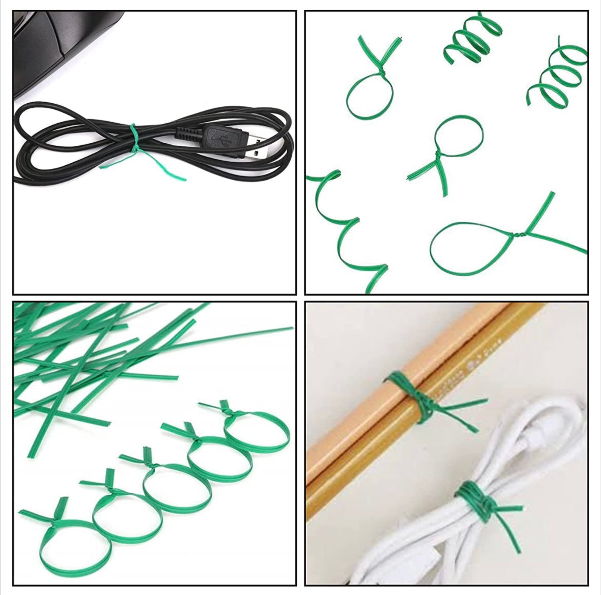 BLOOMAX® Multipurpose Twist Tie 50 mtrs, Both Side Caged Wire Spool with Inbuilt Easy Cutter for Gardening Plants, Bag Packing & Cable Twist Tie (Green)
