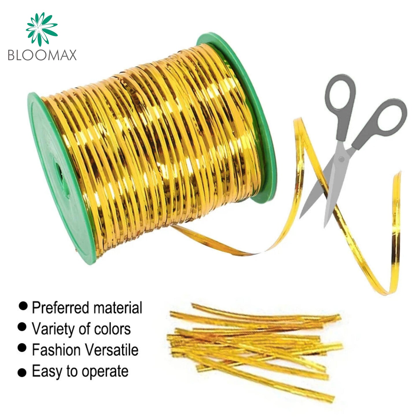 350 Meter Golden Metal Wire Twist Tie, Multi Function Garden Plastic Twist Tie, PE Twist Flexible Plant Ties, Garden Plant Twist Tie Garden Plant Support, Cable Ties, Large Twist Tie Roll  (Golden)