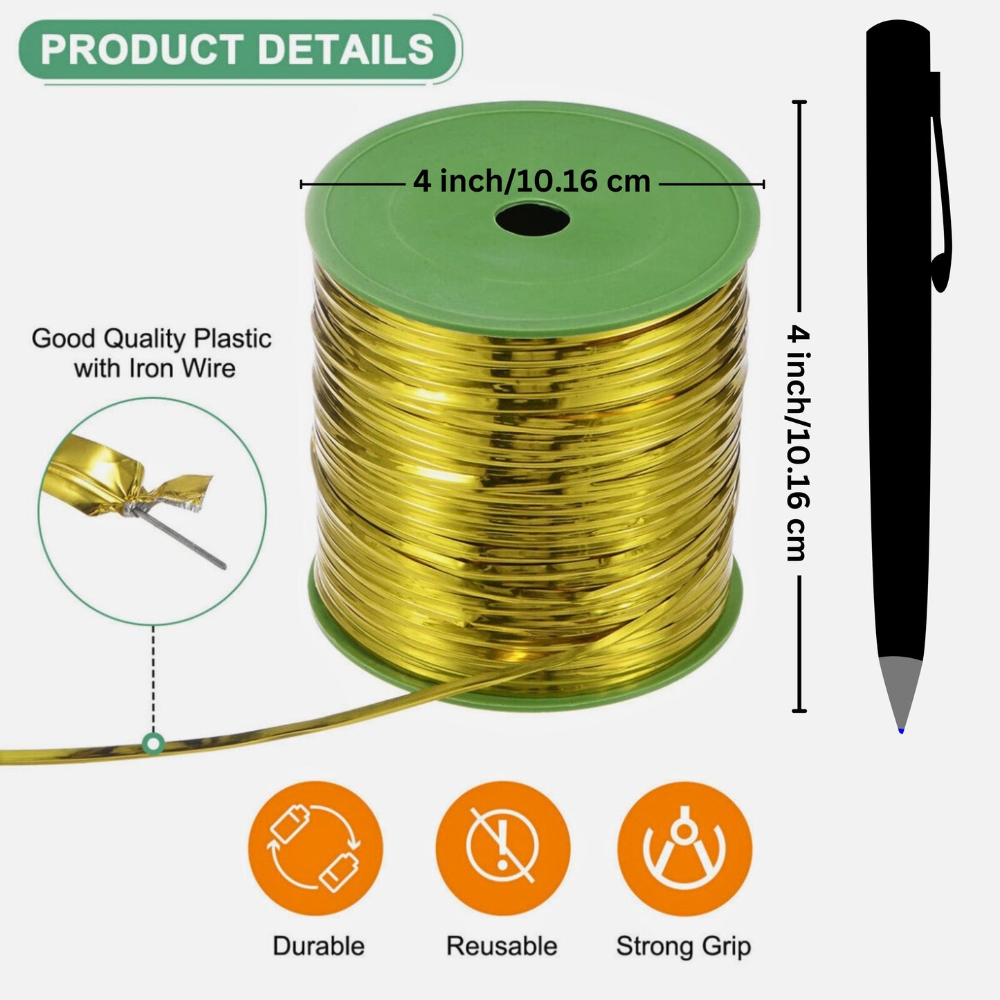 350 Meter Golden Metal Wire Twist Tie, Multi Function Garden Plastic Twist Tie, PE Twist Flexible Plant Ties, Garden Plant Twist Tie Garden Plant Support, Cable Ties, Large Twist Tie Roll  (Golden)